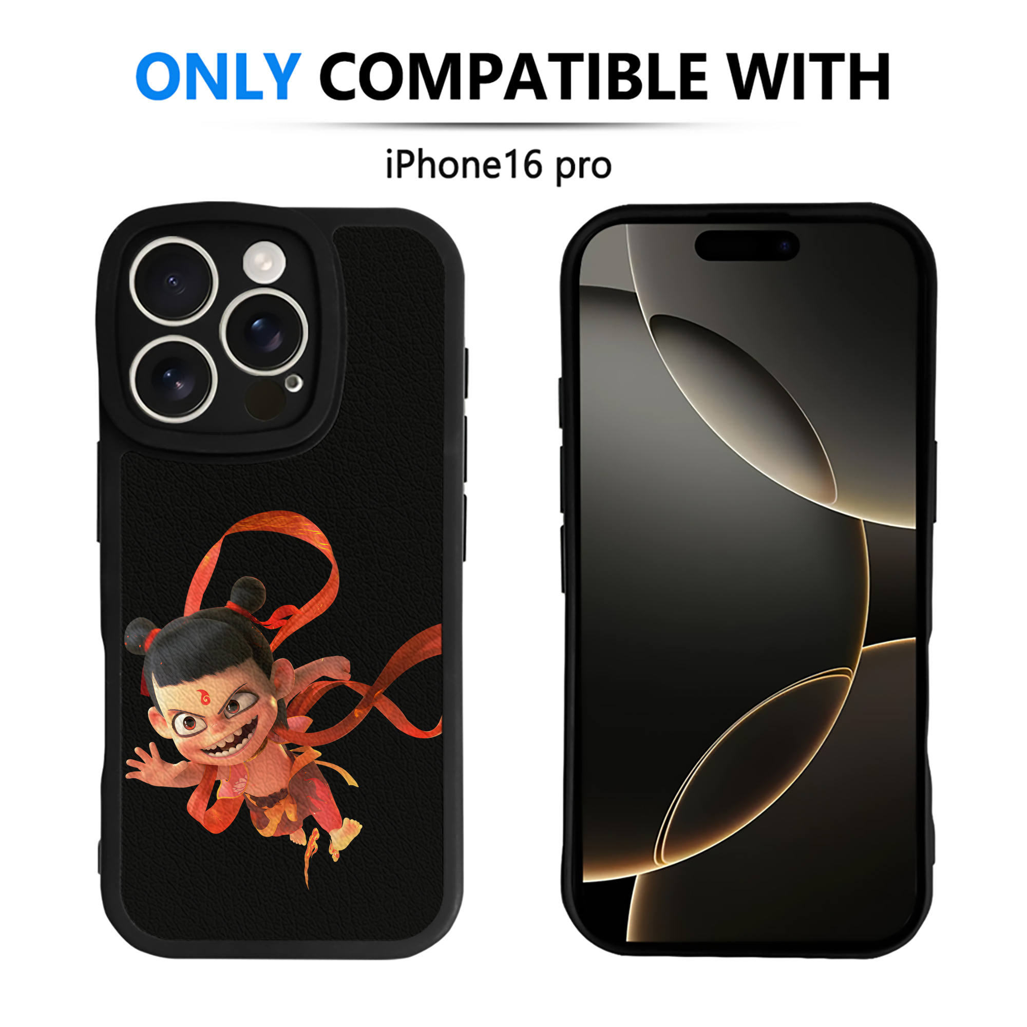 （画像用） Ne Zha 2 ナタ 魔童の大暴れ 【iPhone 16シリーズ対応】シリコンスマホケース（レザー調） 材質：シリコン